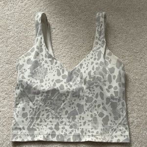 Lululemon tank top. White pattern. Size 2